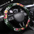 Green Polynesia Steering Wheel Cover Plumeria With Hibiscus Pattern Tropical Vibes