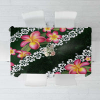 Green Polynesia Tablecloth Plumeria With Hibiscus Pattern Tropical Vibes LT14 Green - Polynesian Pride