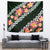 Green Polynesia Tapestry Plumeria With Hibiscus Pattern Tropical Vibes