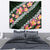 Green Polynesia Tapestry Plumeria With Hibiscus Pattern Tropical Vibes