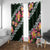 Green Polynesia Window Curtain Plumeria With Hibiscus Pattern Tropical Vibes