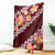 Oxblood Polynesia Blanket Plumeria With Hibiscus Pattern Tropical Vibes