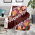 Oxblood Polynesia Blanket Plumeria With Hibiscus Pattern Tropical Vibes