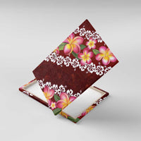 Oxblood Polynesia Canvas Wall Art Plumeria With Hibiscus Pattern Tropical Vibes LT14 With Frame Oxblood - Polynesian Pride