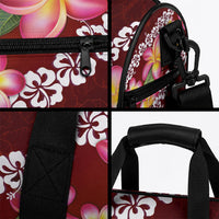 Oxblood Polynesia Duffle Bag Plumeria With Hibiscus Pattern Tropical Vibes LT14 - Polynesian Pride