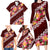 Oxblood Polynesia Family Matching Long Sleeve Bodycon Dress and Hawaiian Shirt Plumeria With Hibiscus Pattern Tropical Vibes