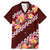 Oxblood Polynesia Family Matching Mermaid Dress and Hawaiian Shirt Plumeria With Hibiscus Pattern Tropical Vibes