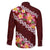 Oxblood Polynesia Family Matching Mermaid Dress and Hawaiian Shirt Plumeria With Hibiscus Pattern Tropical Vibes