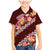 Oxblood Polynesia Family Matching Mermaid Dress and Hawaiian Shirt Plumeria With Hibiscus Pattern Tropical Vibes