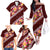 Oxblood Polynesia Family Matching Off The Shoulder Long Sleeve Dress and Hawaiian Shirt Plumeria With Hibiscus Pattern Tropical Vibes