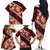 Oxblood Polynesia Family Matching Off The Shoulder Long Sleeve Dress and Hawaiian Shirt Plumeria With Hibiscus Pattern Tropical Vibes