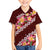 Oxblood Polynesia Family Matching Puletasi and Hawaiian Shirt Plumeria With Hibiscus Pattern Tropical Vibes