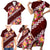 Oxblood Polynesia Family Matching Short Sleeve Bodycon Dress and Hawaiian Shirt Plumeria With Hibiscus Pattern Tropical Vibes