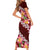 Oxblood Polynesia Family Matching Short Sleeve Bodycon Dress and Hawaiian Shirt Plumeria With Hibiscus Pattern Tropical Vibes