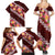 Oxblood Polynesia Family Matching Summer Maxi Dress and Hawaiian Shirt Plumeria With Hibiscus Pattern Tropical Vibes