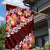 Oxblood Polynesia Garden Flag Plumeria With Hibiscus Pattern Tropical Vibes