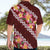 Oxblood Polynesia Hawaiian Shirt Plumeria With Hibiscus Pattern Tropical Vibes