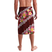 Oxblood Polynesia Lavalava Plumeria With Hibiscus Pattern Tropical Vibes LT14 - Polynesian Pride
