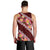 Oxblood Polynesia Men Tank Top Plumeria With Hibiscus Pattern Tropical Vibes