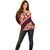 Oxblood Polynesia Off Shoulder Sweater Plumeria With Hibiscus Pattern Tropical Vibes