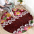 Oxblood Polynesia Round Carpet Plumeria With Hibiscus Pattern Tropical Vibes