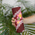 Oxblood Polynesia Skinny Tumbler Plumeria With Hibiscus Pattern Tropical Vibes