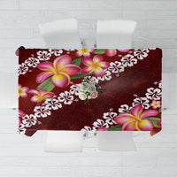 Oxblood Polynesia Tablecloth Plumeria With Hibiscus Pattern Tropical Vibes LT14 Oxblood - Polynesian Pride