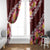 Oxblood Polynesia Window Curtain Plumeria With Hibiscus Pattern Tropical Vibes