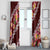 Oxblood Polynesia Window Curtain Plumeria With Hibiscus Pattern Tropical Vibes