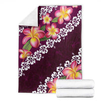 Pink Polynesia Blanket Plumeria With Hibiscus Pattern Tropical Vibes LT14 - Polynesian Pride