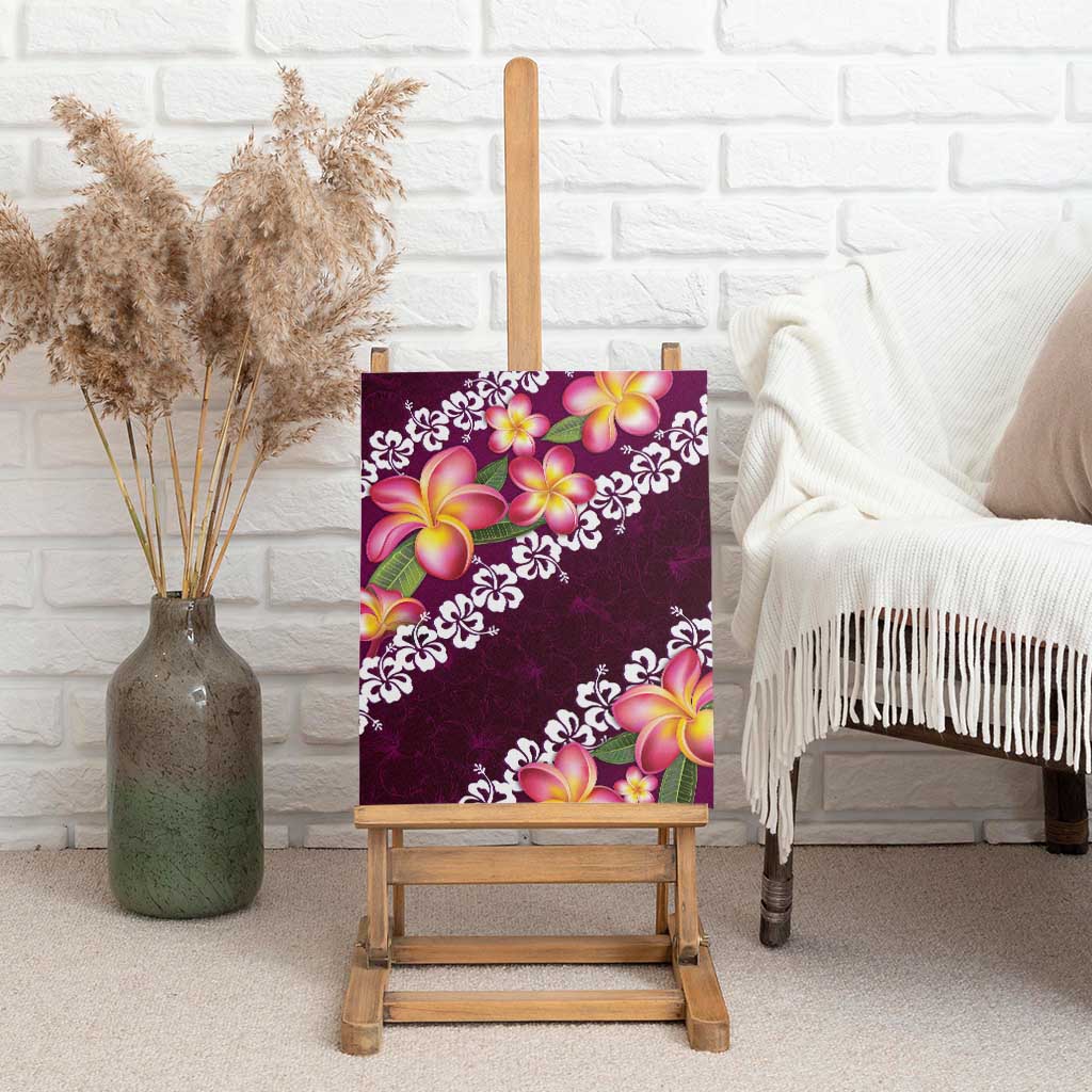 Pink Polynesia Canvas Wall Art Plumeria With Hibiscus Pattern Tropical Vibes LT14 - Polynesian Pride