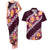 Pink Polynesia Couples Matching Tank Maxi Dress and Hawaiian Shirt Plumeria With Hibiscus Pattern Tropical Vibes