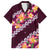 Pink Polynesia Family Matching Off Shoulder Maxi Dress and Hawaiian Shirt Plumeria With Hibiscus Pattern Tropical Vibes