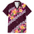 Pink Polynesia Family Matching Off Shoulder Short Dress and Hawaiian Shirt Plumeria With Hibiscus Pattern Tropical Vibes