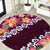 Pink Polynesia Round Carpet Plumeria With Hibiscus Pattern Tropical Vibes