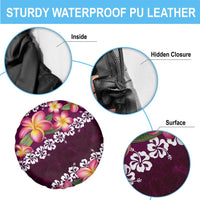 Pink Polynesia Spare Tire Cover Plumeria With Hibiscus Pattern Tropical Vibes LT14 - Polynesian Pride