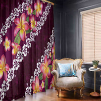 Pink Polynesia Window Curtain Plumeria With Hibiscus Pattern Tropical Vibes LT14 - Polynesian Pride