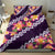 Purple Polynesia Bedding Set Plumeria With Hibiscus Pattern Tropical Vibes