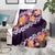 Purple Polynesia Blanket Plumeria With Hibiscus Pattern Tropical Vibes