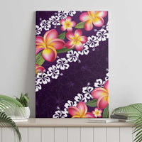 Purple Polynesia Canvas Wall Art Plumeria With Hibiscus Pattern Tropical Vibes LT14 - Polynesian Pride