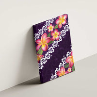 Purple Polynesia Canvas Wall Art Plumeria With Hibiscus Pattern Tropical Vibes LT14 - Polynesian Pride
