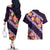 Purple Polynesia Couples Matching Off The Shoulder Long Sleeve Dress and Hawaiian Shirt Plumeria With Hibiscus Pattern Tropical Vibes