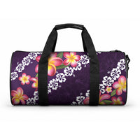 Purple Polynesia Duffle Bag Plumeria With Hibiscus Pattern Tropical Vibes LT14 One size Purple - Polynesian Pride