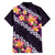 Purple Polynesia Family Matching Off Shoulder Maxi Dress and Hawaiian Shirt Plumeria With Hibiscus Pattern Tropical Vibes