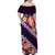 Purple Polynesia Family Matching Off Shoulder Maxi Dress and Hawaiian Shirt Plumeria With Hibiscus Pattern Tropical Vibes