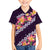 Purple Polynesia Family Matching Off Shoulder Short Dress and Hawaiian Shirt Plumeria With Hibiscus Pattern Tropical Vibes