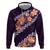 Purple Polynesia Hoodie Plumeria With Hibiscus Pattern Tropical Vibes