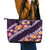 Purple Polynesia Leather Tote Bag Plumeria With Hibiscus Pattern Tropical Vibes