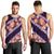 Purple Polynesia Men Tank Top Plumeria With Hibiscus Pattern Tropical Vibes