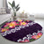 Purple Polynesia Round Carpet Plumeria With Hibiscus Pattern Tropical Vibes